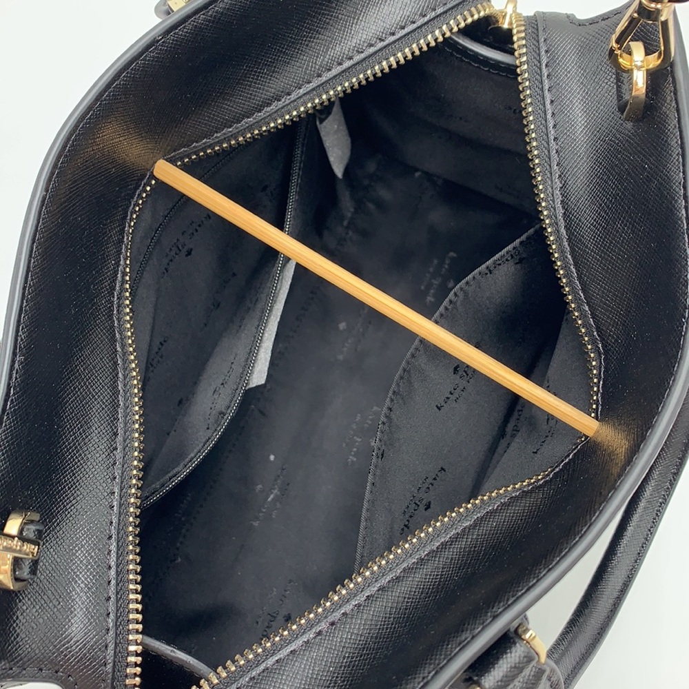 KATE SPADE Madison Saffiano Leather Medium Satchel BLACK COLOR - Picture 14 of 16